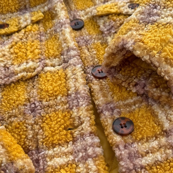 DRIFTWOOD Yellow and Tan Plaid Teddy Jacket - Picture 3 of 3